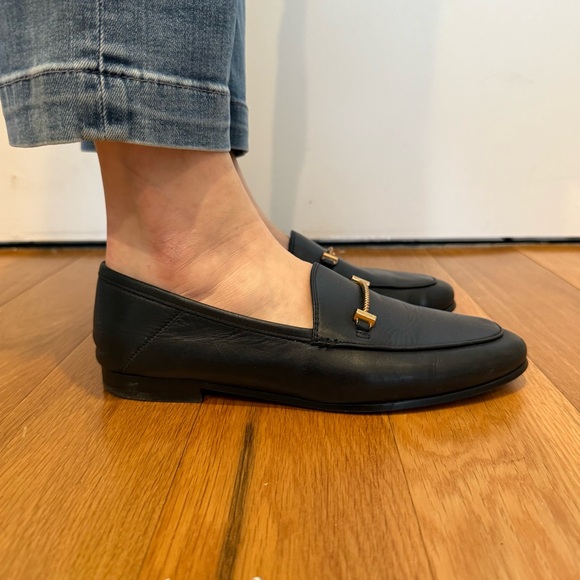 Sam Edelman Black Leather Loafers with Gold Bit - Picture 5 of 5